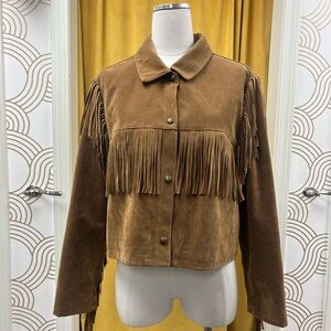 Rylee + Cru Women’s Brown Suede Fringe Jacket